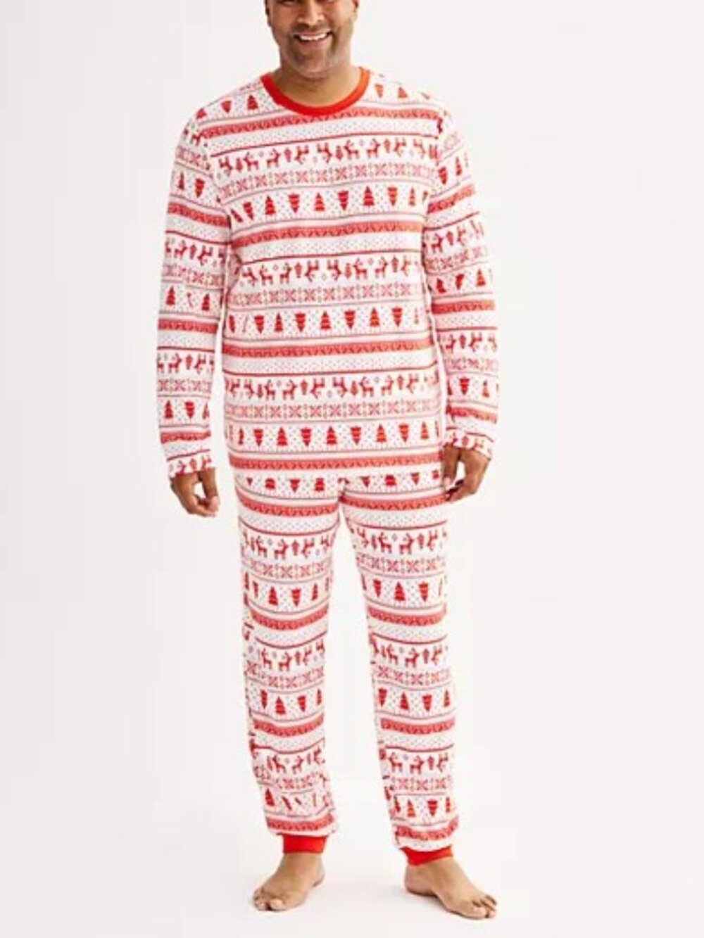 Jammies Families Christmas Men's Pajamas set Sz XLT Faire Isle Red NWT